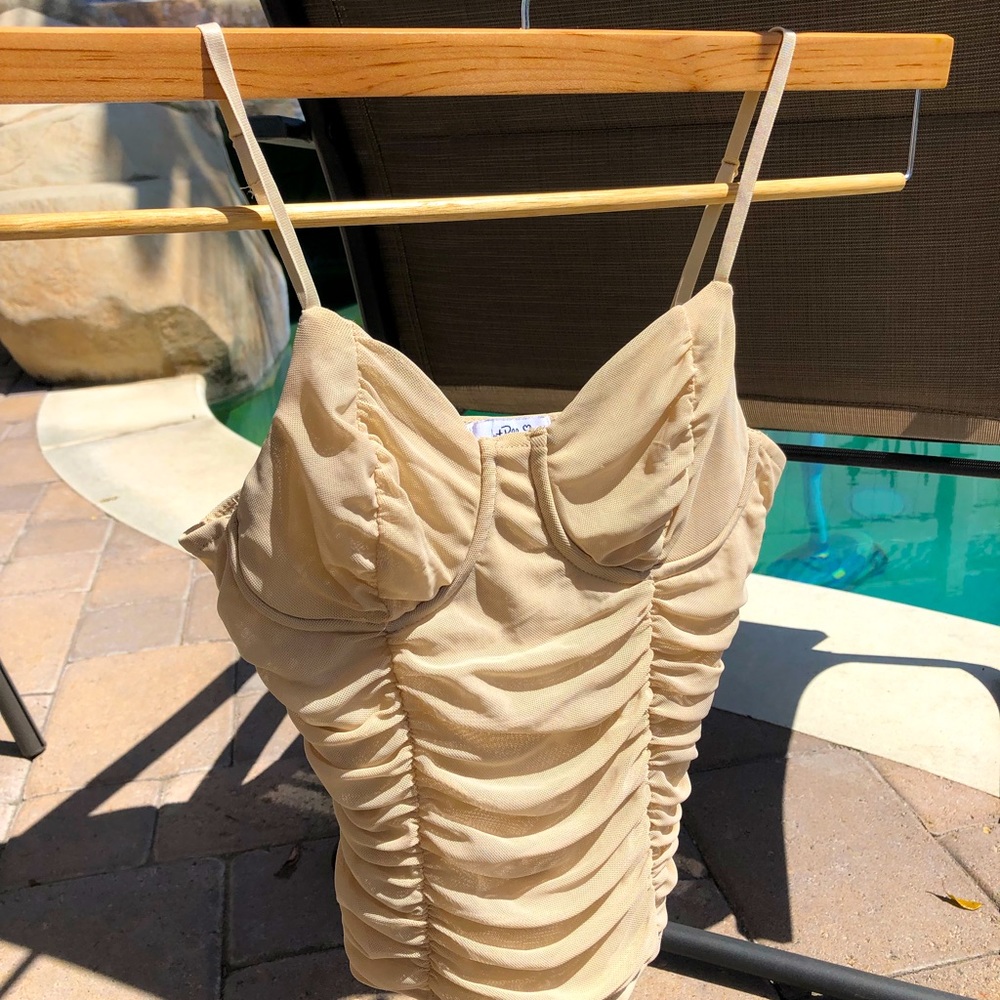 nude ribbed tank top